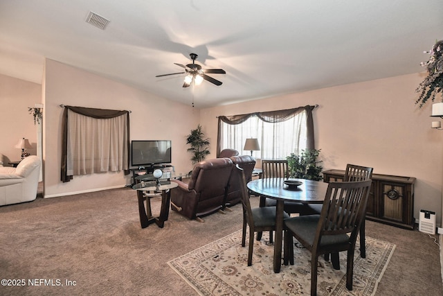 10121 SW 61st Terrace Rd, Ocala, FL 34476 - dining space with carpet and ceiling fan
