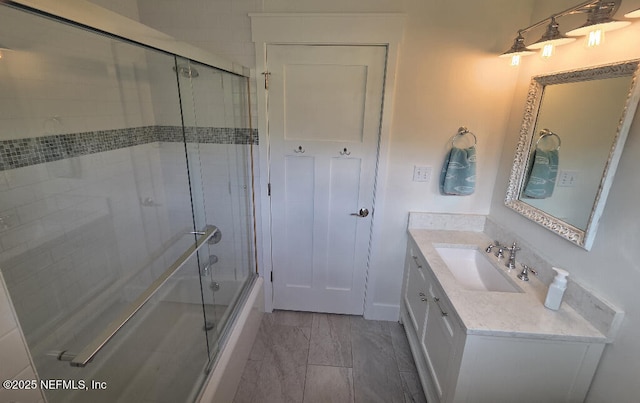 7 Sabor De Sal Rd, Saint Augustine, FL 32080 - full bath featuring vanity, enclosed tub / shower combo, and marble look tile flooring