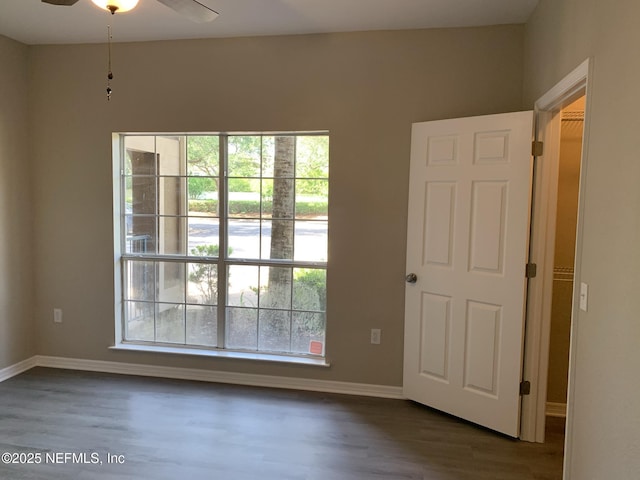 10961 Burnt Mill Rd Unit 917, Jacksonville, FL 32256 - spare room featuring a ceiling fan and wood finished floors