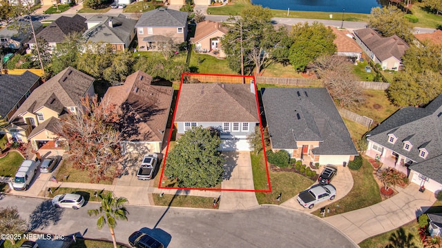 2032 Trailing Pines Way, Fleming Island, FL 32003 - aerial perspective of suburban area featuring property boundaries highlighted