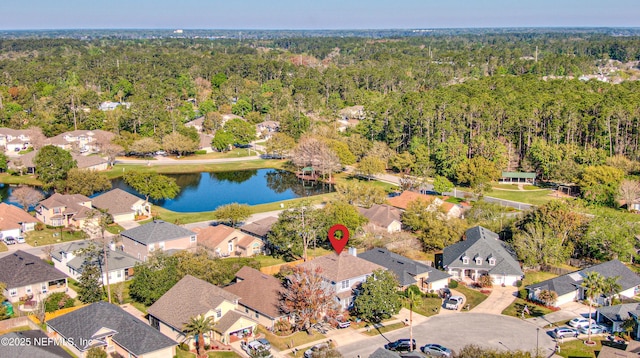 2032 Trailing Pines Way, Fleming Island, FL 32003 - aerial view of residential area featuring a heavily wooded area and a nearby body of water