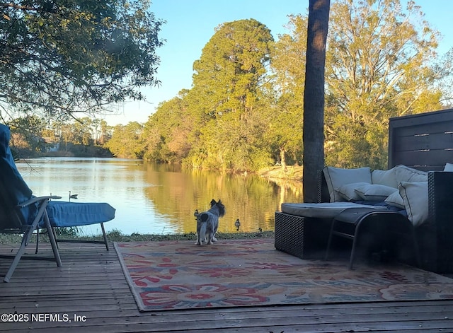 9901 Regency Square Blvd Unit 90, Jacksonville, FL 32225 - deck featuring a water view and a wooded view