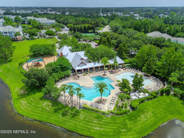 11582 Wynnfield Lakes Cir, Jacksonville, FL 32246 - bird's eye view of a large body of water and a pool area