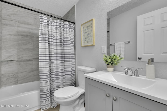 9076 1st Ave, Jacksonville, FL 32208 - bathroom with a textured ceiling, vanity, and shower / bath combo