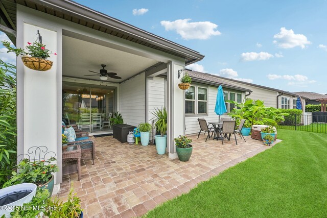 600 Broomsedge Cir, Saint Augustine, FL 32095 - view of patio / terrace with ceiling fan