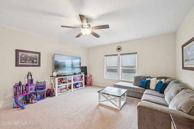 600 Broomsedge Cir, Saint Augustine, FL 32095 - living area with carpet floors and a ceiling fan