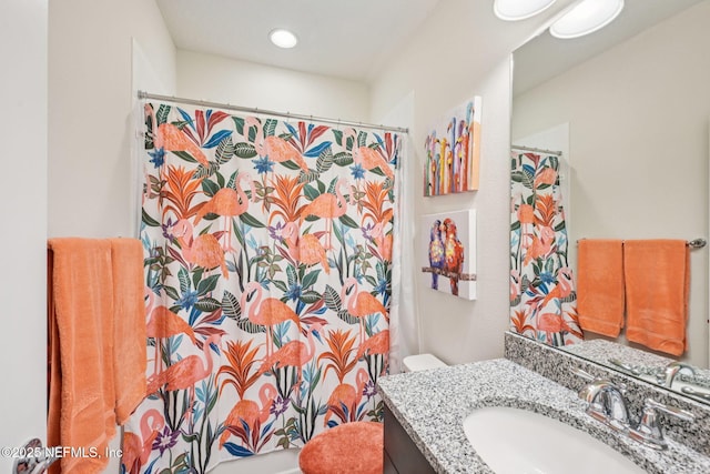 600 Broomsedge Cir, Saint Augustine, FL 32095 - full bathroom with vanity and a shower with curtain