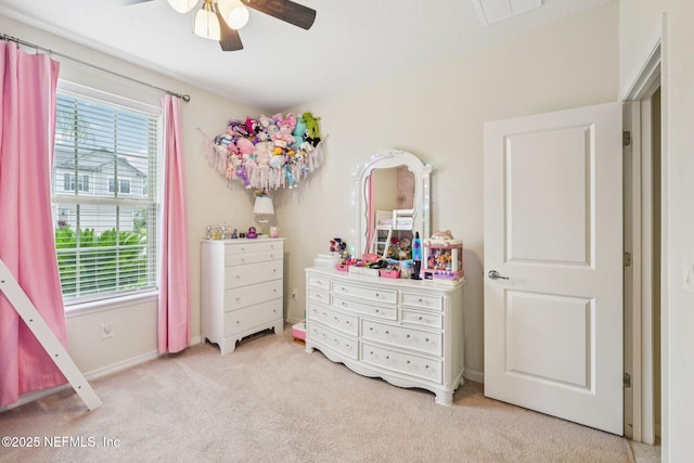600 Broomsedge Cir, Saint Augustine, FL 32095 - carpeted bedroom featuring baseboards and a ceiling fan