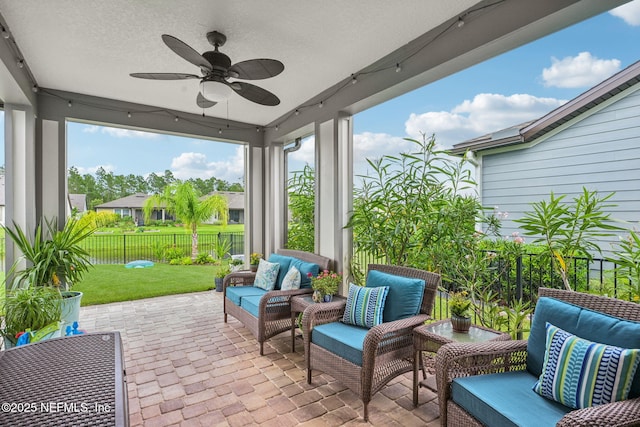 600 Broomsedge Cir, Saint Augustine, FL 32095 - view of patio featuring ceiling fan and outdoor lounge area