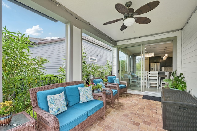 600 Broomsedge Cir, Saint Augustine, FL 32095 - sunroom with outdoor lounge area and a ceiling fan
