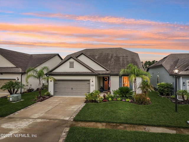 600 Broomsedge Cir, Saint Augustine, FL 32095 - view of front facade with a garage, driveway, and a front lawn