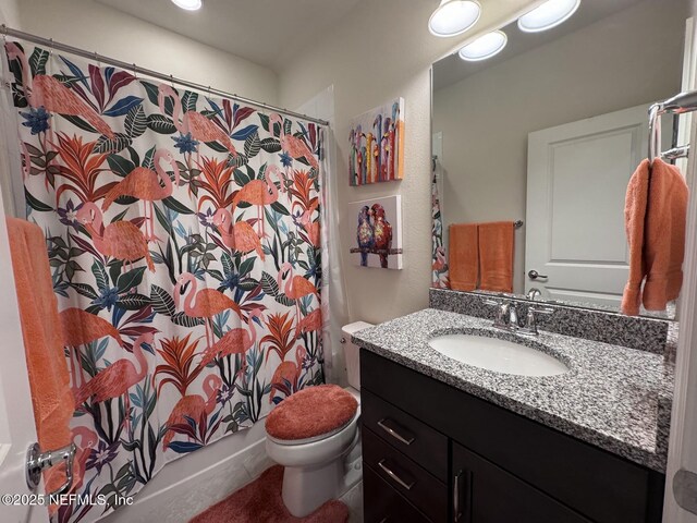 600 Broomsedge Cir, Saint Augustine, FL 32095 - bathroom with vanity and shower / bath combination with curtain