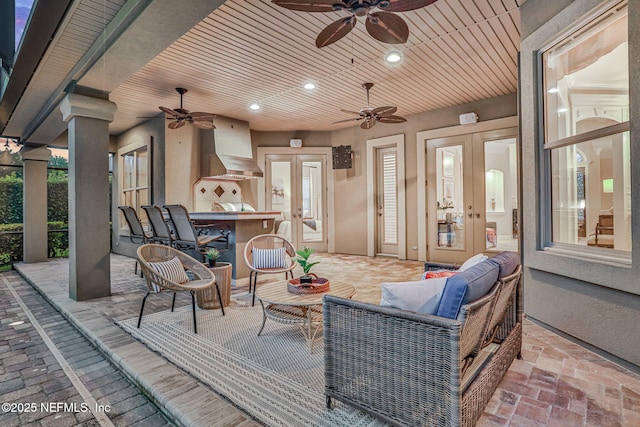 528 Sebastian Sq, Saint Augustine, FL 32095 - view of patio featuring ceiling fan and french doors