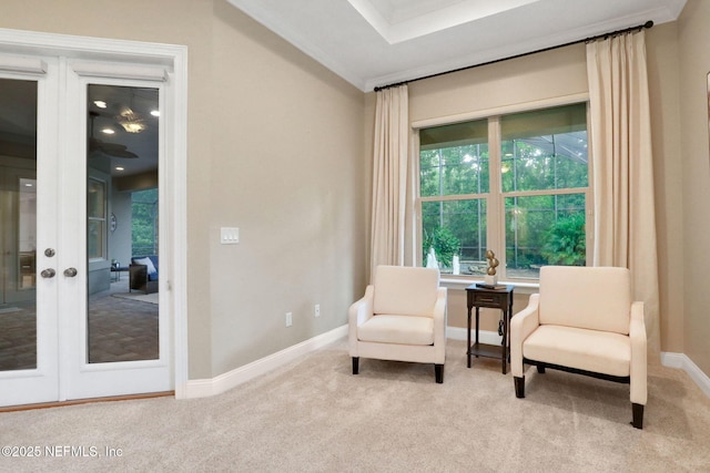 528 Sebastian Sq, Saint Augustine, FL 32095 - living area featuring carpet and french doors