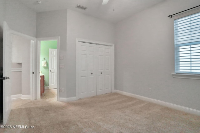 528 Sebastian Sq, Saint Augustine, FL 32095 - unfurnished bedroom with carpet, a closet, and ceiling fan