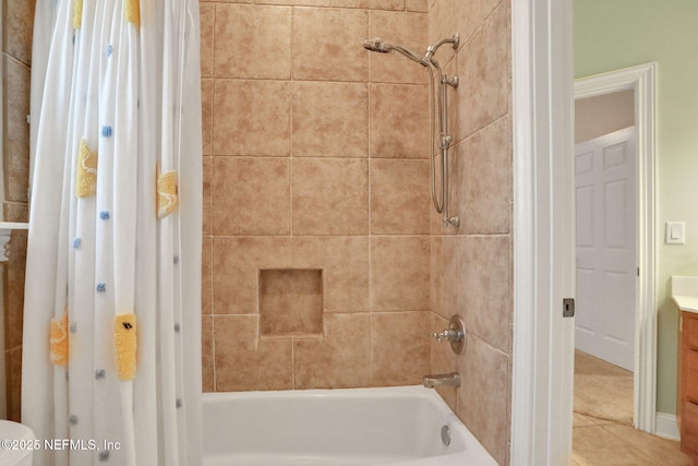 528 Sebastian Sq, Saint Augustine, FL 32095 - bathroom with shower / tub combo, vanity, and tile patterned floors