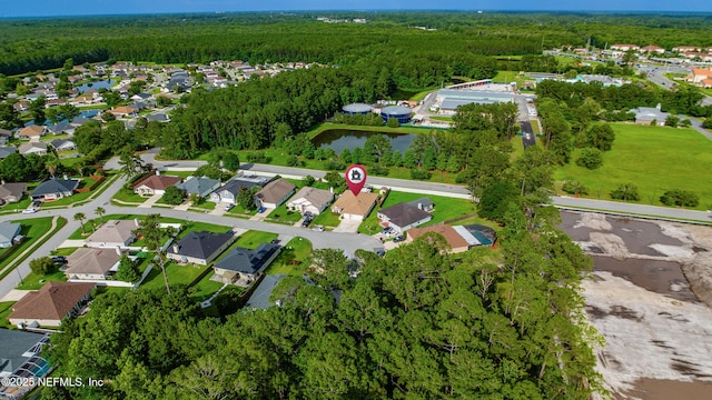 1861 Heartpine Dr, Middleburg, FL 32068 - aerial view of property's location featuring a forest, a large body of water, and nearby suburban area