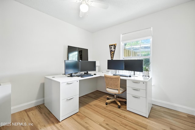 1848 Forsyth Ct, Atlantic Beach, FL 32233 - office area featuring light wood-style flooring and ceiling fan