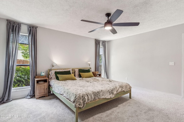 11461 Willet Ct S, Jacksonville, FL 32225 - carpeted bedroom with a textured ceiling and ceiling fan