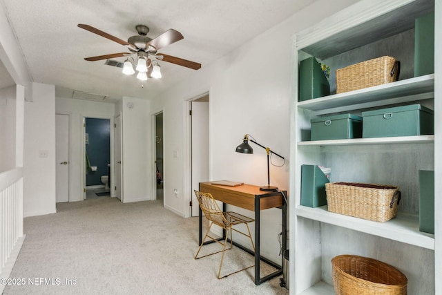11461 Willet Ct S, Jacksonville, FL 32225 - carpeted home office featuring ceiling fan