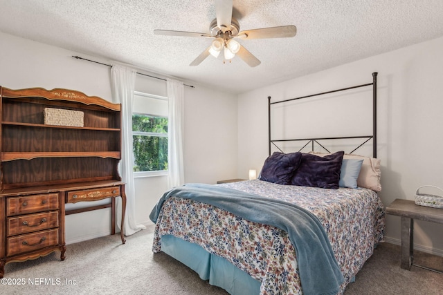 11461 Willet Ct S, Jacksonville, FL 32225 - carpeted bedroom with a textured ceiling and a ceiling fan