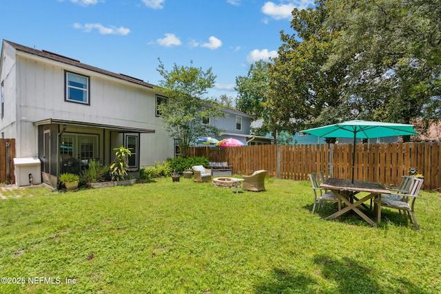 11461 Willet Ct S, Jacksonville, FL 32225 - fenced yard featuring an outdoor fire pit