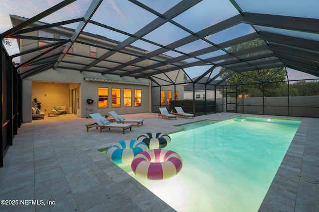 186 Citrus Ridge Dr, Ponte Vedra, FL 32081 - view of swimming pool featuring a patio area and glass enclosure