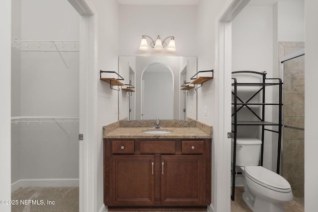 186 Citrus Ridge Dr, Ponte Vedra, FL 32081 - bathroom with a shower stall, vanity, and a walk in closet