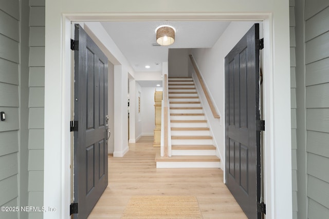 448 Willow Winds Pkwy, Saint Johns, FL 32259 - entrance foyer featuring stairs, light wood finished floors, and recessed lighting