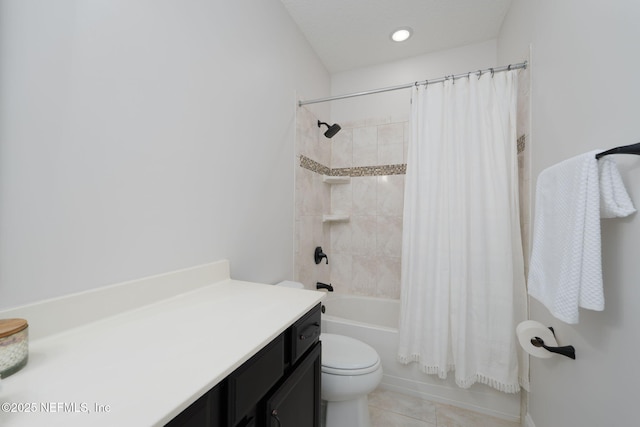 448 Willow Winds Pkwy, Saint Johns, FL 32259 - full bath featuring shower / tub combo with curtain, tile patterned flooring, and vanity