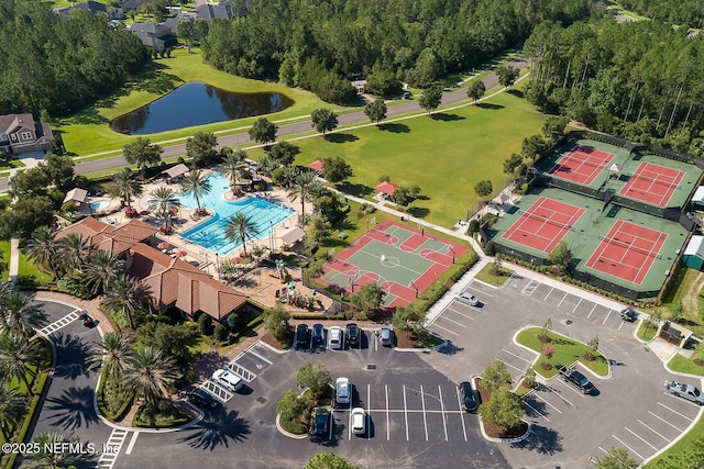 448 Willow Winds Pkwy, Saint Johns, FL 32259 - aerial view of a pool and a nearby body of water