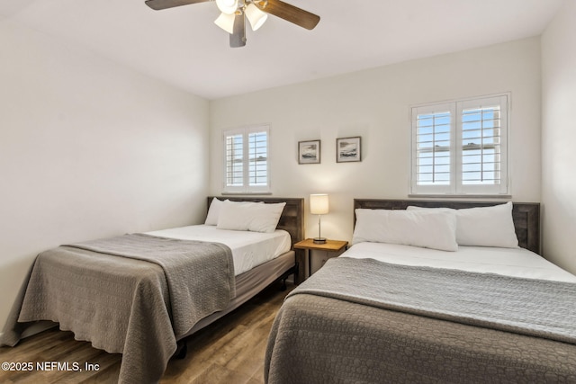 3350 Fletcher Ave Unit 6J, Fernandina Beach, FL 32034 - bedroom featuring wood finished floors and ceiling fan