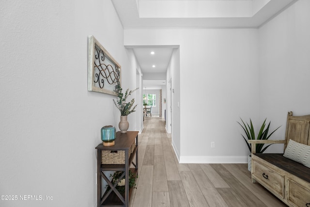 52 Key Grass Ct, Saint Johns, FL 32259 - corridor featuring light wood-style flooring and recessed lighting
