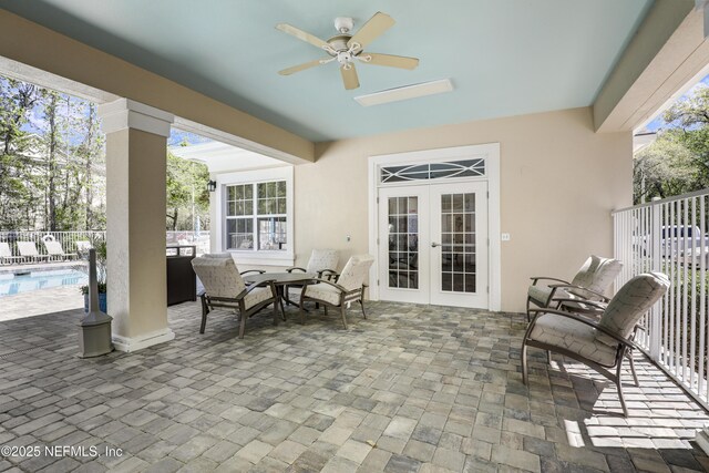 8601 Beach Blvd Unit 1008, Jacksonville, FL 32216 - view of patio with french doors and ceiling fan