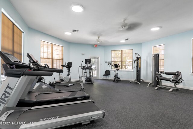 8601 Beach Blvd Unit 1008, Jacksonville, FL 32216 - workout area with baseboards and recessed lighting