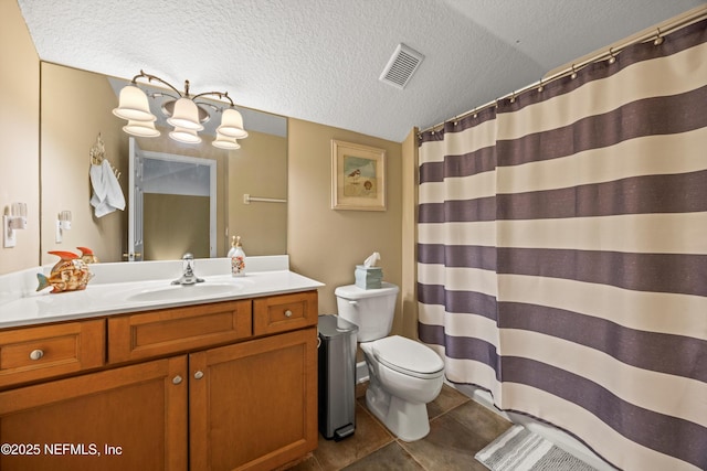 641 Donald Ross Way, Saint Augustine, FL 32092 - full bath with vanity, a textured ceiling, tile patterned floors, and a shower with curtain