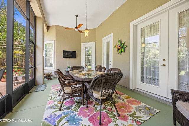 641 Donald Ross Way, Saint Augustine, FL 32092 - sunroom / solarium featuring french doors, finished concrete floors, and high vaulted ceiling