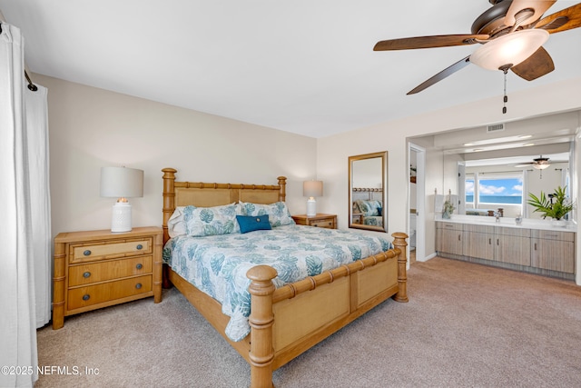 2947 S Ponte Vedra Blvd, Ponte Vedra Beach, FL 32082 - bedroom with light carpet and ceiling fan