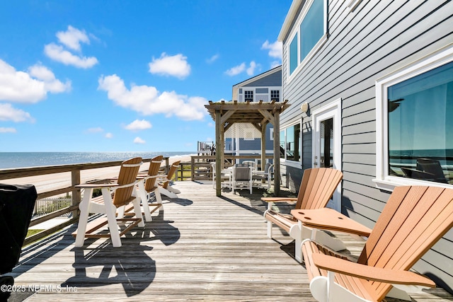 2947 S Ponte Vedra Blvd, Ponte Vedra Beach, FL 32082 - wooden terrace featuring a pergola and a water view