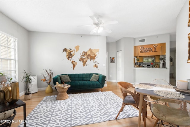 4000 Grande Vista Blvd Unit 15-206, Saint Augustine, FL 32084 - living room featuring light wood-style floors and ceiling fan