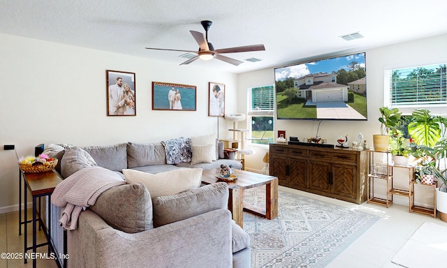 8657 Lake George Cir E, Macclenny, FL 32063 - living area featuring ceiling fan and baseboards