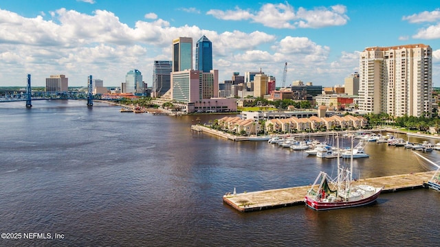 400 E Bay St Unit 401, Jacksonville, FL 32202 - water view with city skyline and a notable bridge