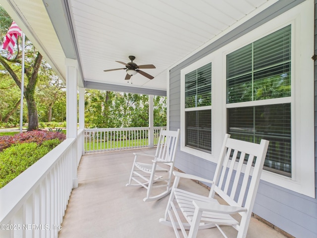 96168 High Pointe Dr, Fernandina Beach, FL 32034 - covered porch with ceiling fan