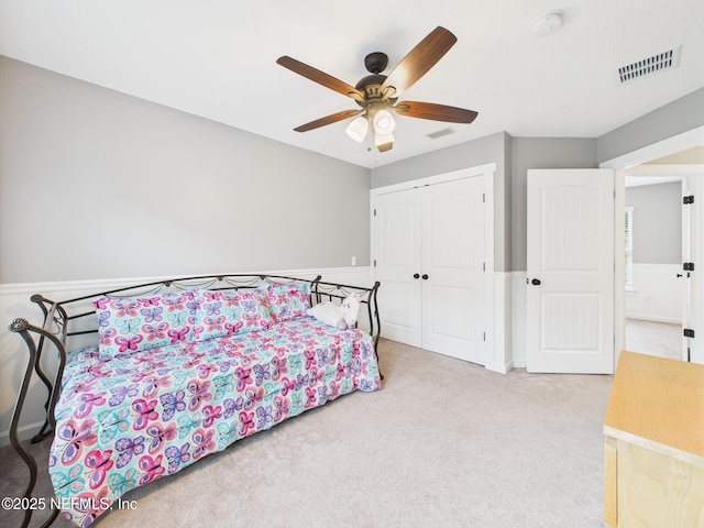 96168 High Pointe Dr, Fernandina Beach, FL 32034 - bedroom featuring carpet flooring, a closet, and ceiling fan