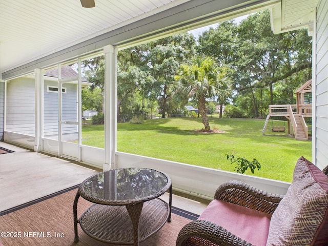 96168 High Pointe Dr, Fernandina Beach, FL 32034 - sunroom with ceiling fan