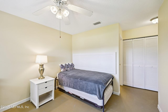 3960 A1A S Unit 505, Saint Augustine Beach, FL 32080 - carpeted bedroom with baseboards and a ceiling fan