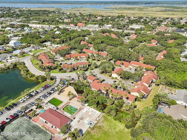 3960 A1A S Unit 505, Saint Augustine Beach, FL 32080 - aerial view of property and surrounding area featuring a large body of water and nearby suburban area