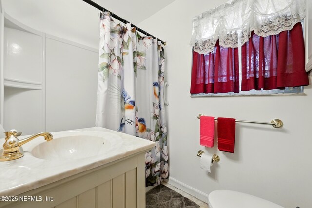 1206 Nightingale Ct, Jacksonville, FL 32216 - bathroom featuring vanity and curtained shower