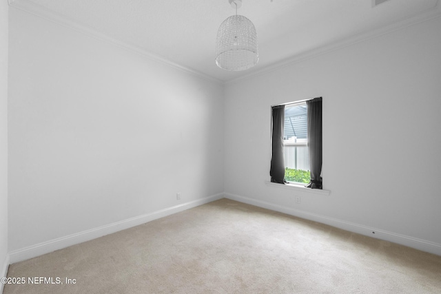 97082 Harbor Concourse Cir, Fernandina Beach, FL 32034 - empty room with carpet, ornamental molding, and a chandelier