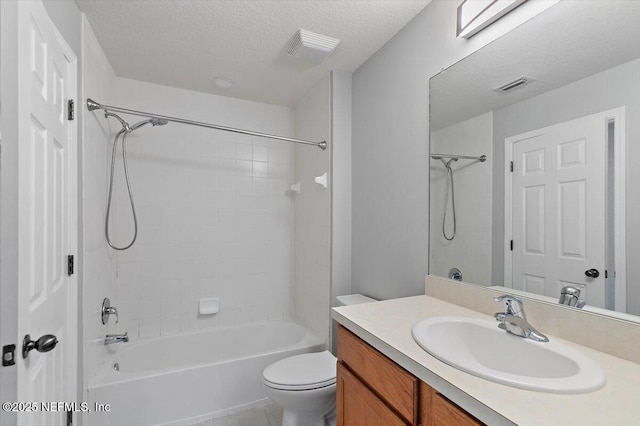 8550 Argyle Business Loop Unit 406, Jacksonville, FL 32244 - bathroom featuring vanity, a textured ceiling, and shower / tub combination